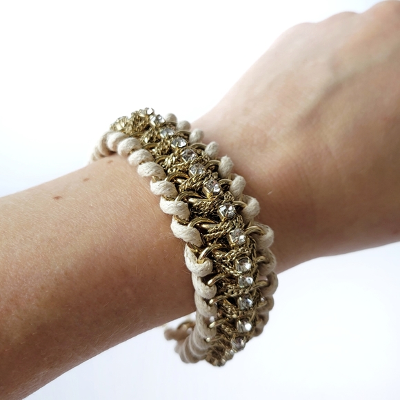 Banana Republic | Braided Rope Chain Rhinestone Bracelet - Picture 6 of 6